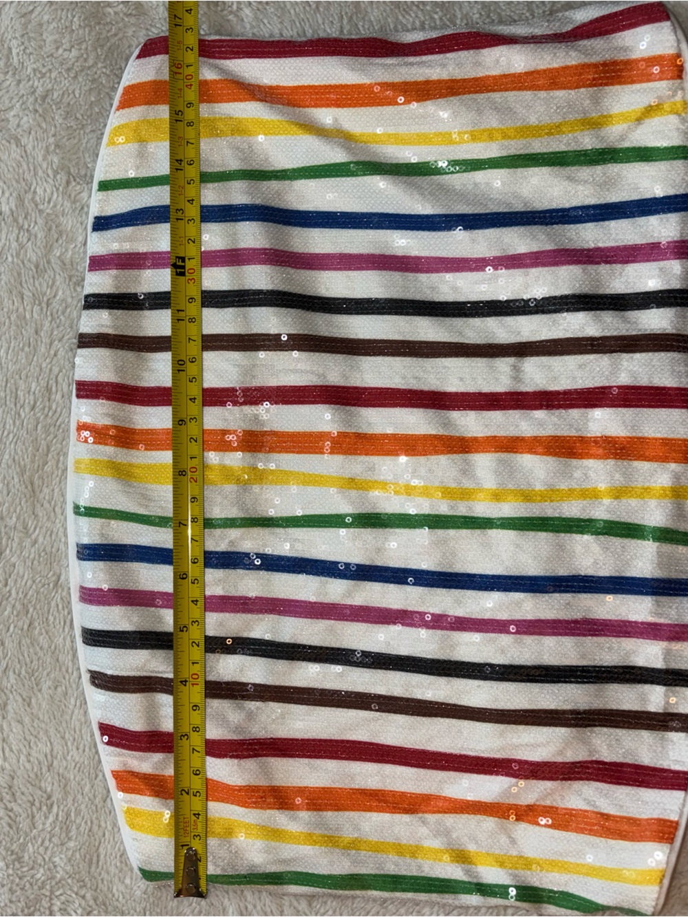 (🎃3 for 12🎃) Target Pride White and Rainbow Striped Sequin Crop Tube Top - Picture 4 of 5